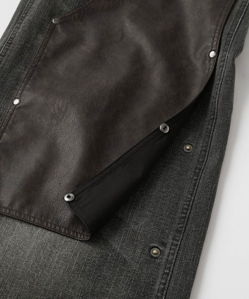 Nebula Fusion（ネビュラフュージョン）の「13oz double knee design faded baggy denim / 13ozダブルニーデザインフェードバギーデニム（デニムパンツ・メンズ・ブラック/ブルー・L/M）」の9枚目の写真