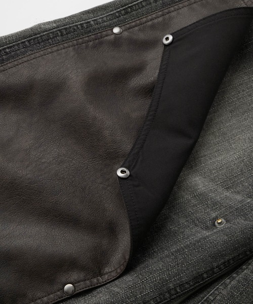 Nebula Fusion（ネビュラフュージョン）の「13oz double knee design faded baggy denim / 13ozダブルニーデザインフェードバギーデニム（デニムパンツ・メンズ・ブラック/ブルー・L/M）」の11枚目の写真