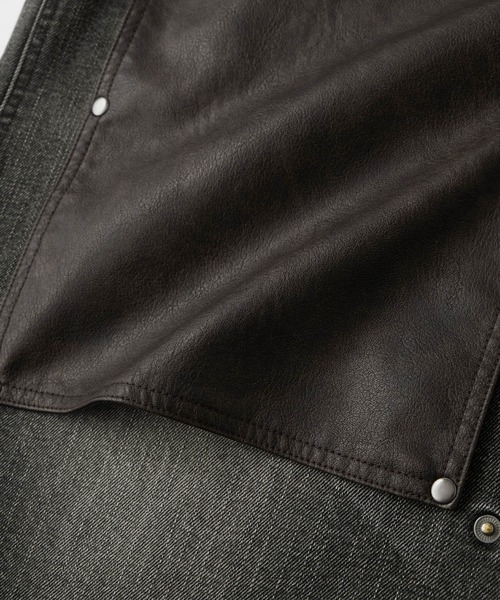 Nebula Fusion（ネビュラフュージョン）の「13oz double knee design faded baggy denim / 13ozダブルニーデザインフェードバギーデニム（デニムパンツ・メンズ・ブラック/ブルー・L/M）」の12枚目の写真