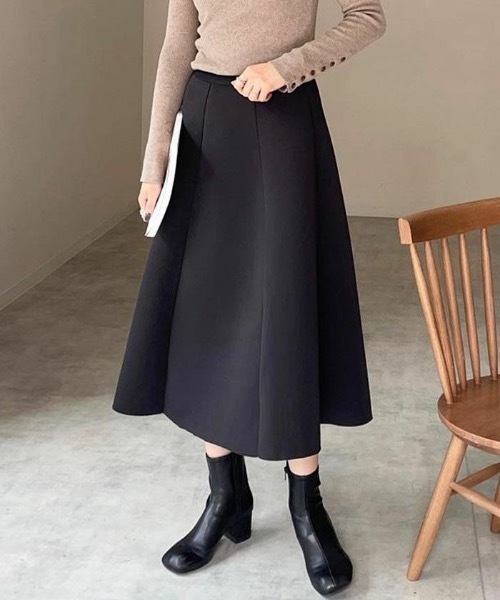 ジュンロペ Jun&rope ダンボールニット フレアスカート ブラウン ゴルフ ダンボールニットフレアスカート レディース 秋 冬 M L | アクア