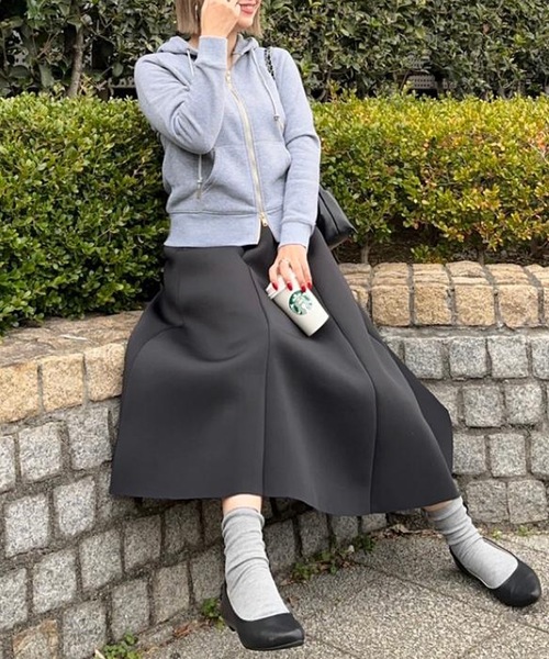aquagarage(アクアガレージ)の「ダンボールニットフレアスカート(スカート・レディース・ブラック/モスグリーン・M/L)」の18枚目の写真