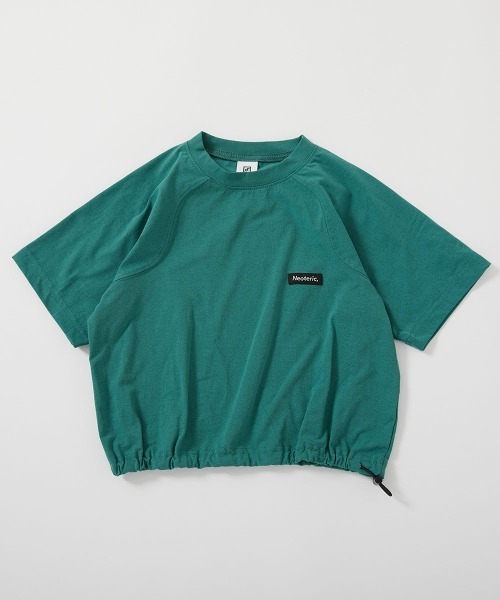 devirock（デビロック）の「防汚 カーブラインスリーブ 裾絞り 半袖Tシャツ（Tシャツ/カットソー・キッズ・グリーン系/ダークパープル/ブラック/オフホワイト・160cm/150cm/140cm/130cm/120cm/110cm/100cm）」の3枚目の写真