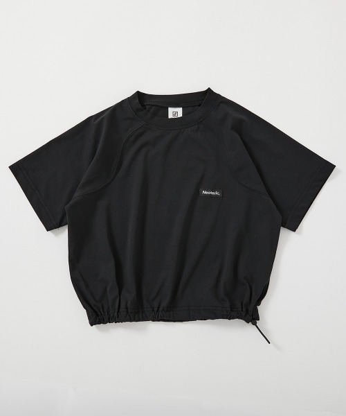 devirock（デビロック）の「防汚 カーブラインスリーブ 裾絞り 半袖Tシャツ（Tシャツ/カットソー・キッズ・グリーン系/ダークパープル/ブラック/オフホワイト・160cm/150cm/140cm/130cm/120cm/110cm/100cm）」の2枚目の写真