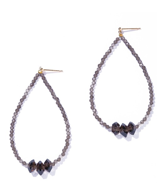 les bonbon（ルボンボン）の「【les bonbon】haze oval pierce/ヘイズ オーバル ピアス（ピアス（両耳用）・レディース・ブラウン・FREE）」の2枚目の写真