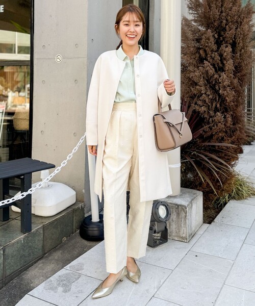 NOLLEY’S(ノーリーズ)の「カフス裾リブシフォンシャツ(シャツ/ブラウス・レディース・ブラック/オフホワイト/ミント・38)」の17枚目の写真