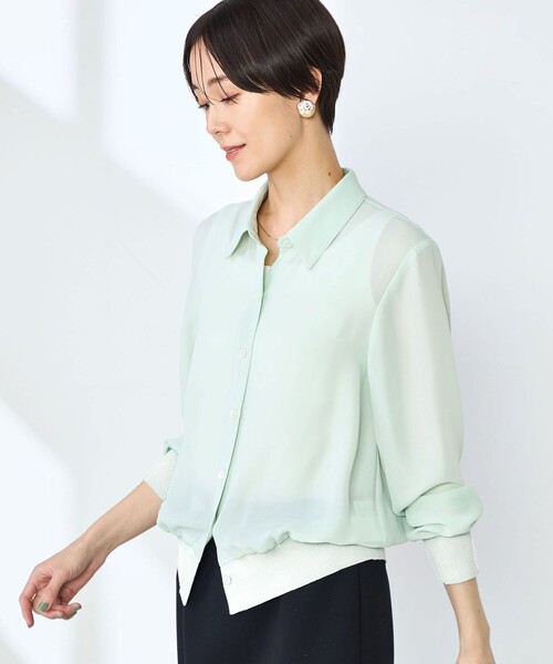 NOLLEY'S｜カフス裾リブシフォンシャツ | Rakuten Fashion(楽天