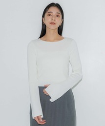 【残りわずか】スリットスリーブクロップドニット