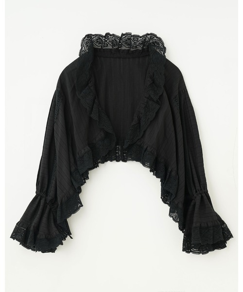 ROSE BUD(ローズバッド)の「(mag.by c)COTTON FRILL BOLERO(カーディガン/ボレロ・レディース・ホワイト/ブラック・ONE SIZE)」の1枚目の写真