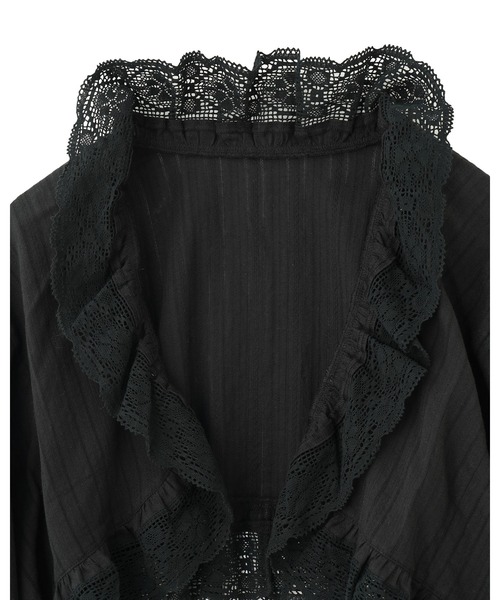 ROSE BUD(ローズバッド)の「(mag.by c)COTTON FRILL BOLERO(カーディガン/ボレロ・レディース・ホワイト/ブラック・ONE SIZE)」の4枚目の写真