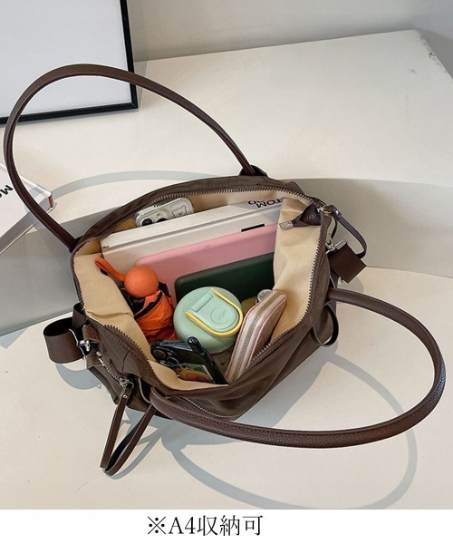 Miniministore（ミニミニストア）の「3way トートバッグ ショルダーバッグ（トートバッグ・レディース・キャメル/ブラック/ブラウン・FREE）」の15枚目の写真