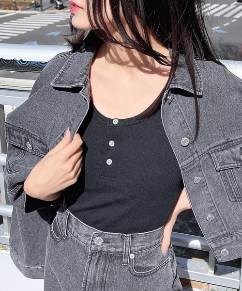 INGNI（イング）の「ヘンリータンクトップ（タンクトップ・レディース・その他/オフホワイト/ブラック・M）」の2枚目の写真