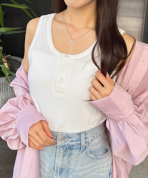 INGNI（イング）の「ヘンリータンクトップ（タンクトップ・レディース・その他/オフホワイト/ブラック・M）」の4枚目の写真