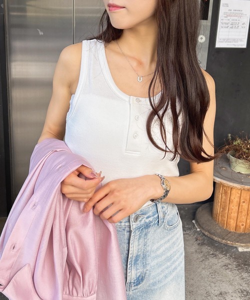 INGNI（イング）の「ヘンリータンクトップ（タンクトップ・レディース・その他/オフホワイト/ブラック・M）」の6枚目の写真