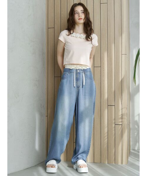 CALNAMUR LAYERED LOOSE DENIM/レイヤードルーズデニム LAYERED LOOSE DENIM/レイヤードルーズデニム[品番：MKSW0063337
