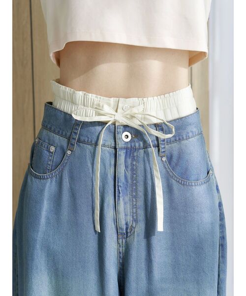 CALNAMUR LAYERED LOOSE DENIM/レイヤードルーズデニム LAYERED LOOSE DENIM/レイヤードルーズデニム[品番：MKSW0063337