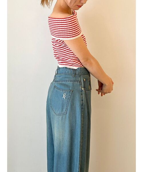 CALNAMUR(カルナムール)の「LAYERED LOOSE DENIM/レイヤードルーズデニム(デニムパンツ・レディース・ライトブルー/インディゴブルー・MEDIUM/SMALL)」の10枚目の写真