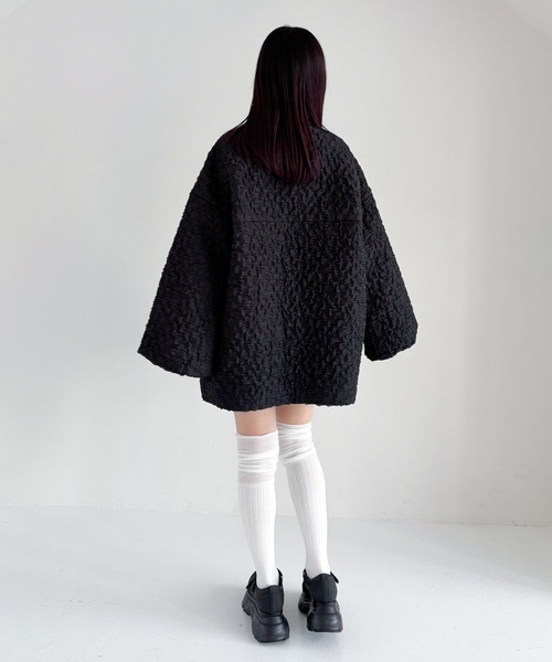 セール】ジャガードフレアボリュームブルゾン 321648（ブルゾン