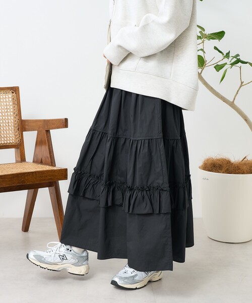 FREAK'S STORE（フリークスストア）の「フリルティアードスカート（スカート・レディース・ブラック/オフホワイト・ﾌﾘ-）」の17枚目の写真