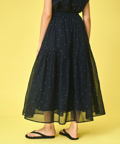 Bshop(ビショップ)の「INDIA INDUSTRY | コットンオーガンジー 刺繍ギャザースカート WOMEN(スカート・レディース・ブルー系その他5/ホワイト系その他5・1)」の10枚目の写真