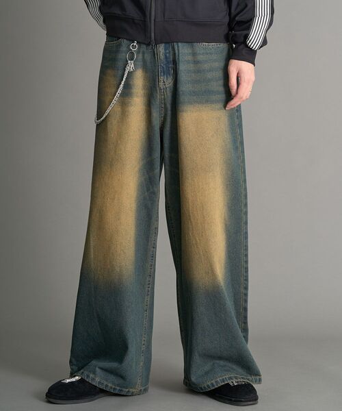 CRAFT STANDARD BOUTIQUE(クラフトスタンダードブティック)の「【WEB限定】オーバーダイデニムバギーパンツ(デニムパンツ・メンズ・ネイビー/ブラック・XL/L/M)」の1枚目の写真