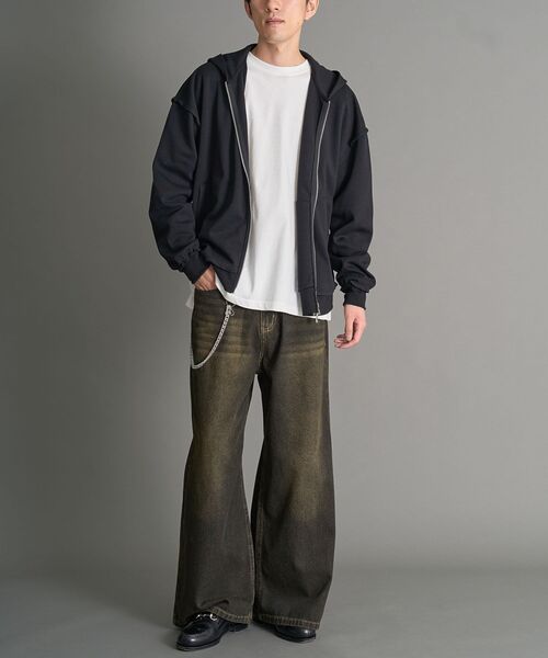 CRAFT STANDARD BOUTIQUE(クラフトスタンダードブティック)の「【WEB限定】オーバーダイデニムバギーパンツ(デニムパンツ・メンズ・ネイビー/ブラック・XL/L/M)」の19枚目の写真