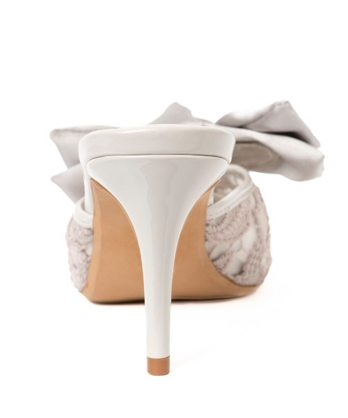 R&E(アールアンドイー)の「【25SS新作】【R&E】リボン付きコットンレースミュールパンプス(パンプス・レディース・ブラック/グレー/アイボリー・LL/S/M/L)」の11枚目の写真