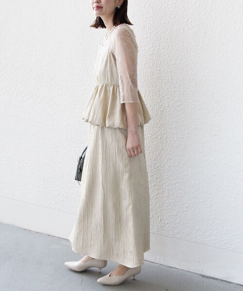 結婚式・パーティ〉kaene:バルーン ペプラム ドレス（ドレス