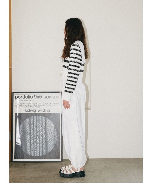 COEL（コエル）の「セーラーボーダーカーディガン（ニット/セーター・レディース・ブラック/ホワイト・FREE）」の7枚目の写真