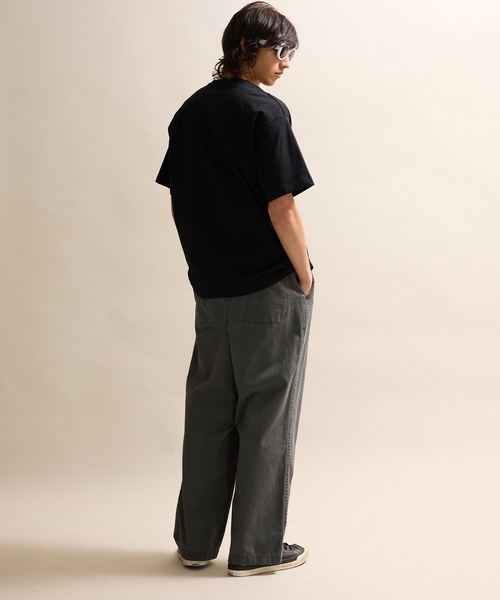 セール】VINTAGE BIO WASHED COTTON TWILL WIDE EASY PANTS セール】VINTAGE BIO WASHED COTTON TWILL WIDE EASY PANTS