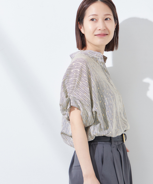 journal standard L'essage(ジャーナルスタンダードレサージュ)の「《追加2》DEVEAUX GOLDラメモノトーンシャツ(シャツ/ブラウス・レディース・ブラック系その他/ブラックミックス/オートミール・FREE)」の17枚目の写真