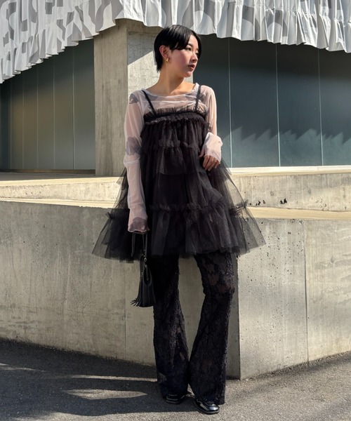 HONEY MI HONEY（ハニーミーハニー）の「molle embroidery lace flare pants（その他パンツ・レディース・オフホワイト/ホワイト/ブラック・FREE）」の15枚目の写真