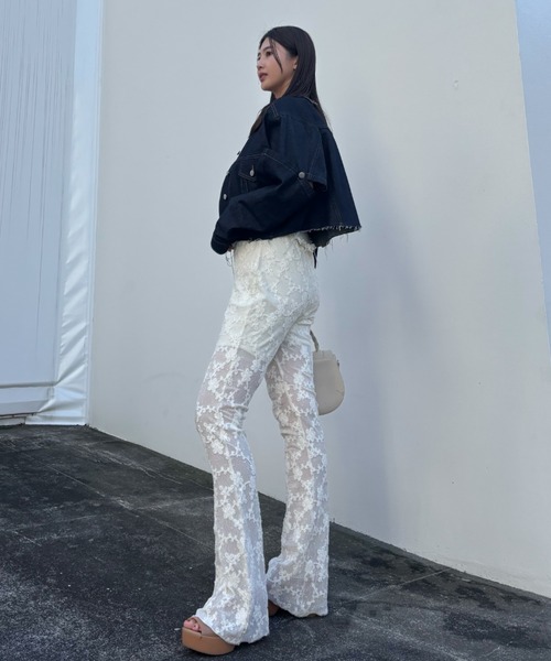 HONEY MI HONEY（ハニーミーハニー）の「molle embroidery lace flare pants（その他パンツ・レディース・オフホワイト/ホワイト/ブラック・FREE）」の9枚目の写真