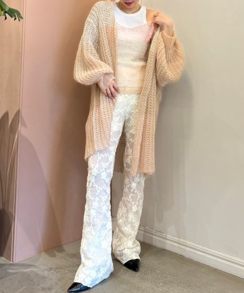 HONEY MI HONEY（ハニーミーハニー）の「molle embroidery lace flare pants（その他パンツ・レディース・オフホワイト/ホワイト/ブラック・FREE）」の6枚目の写真
