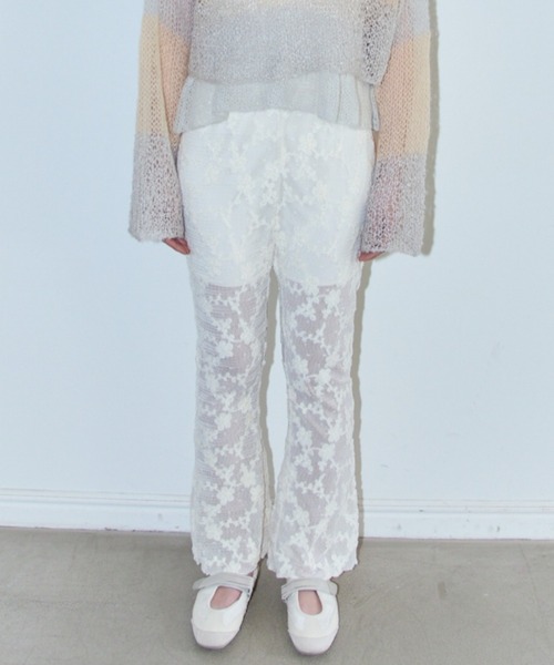 HONEY MI HONEY（ハニーミーハニー）の「molle embroidery lace flare pants（その他パンツ・レディース・オフホワイト/ホワイト/ブラック・FREE）」の10枚目の写真