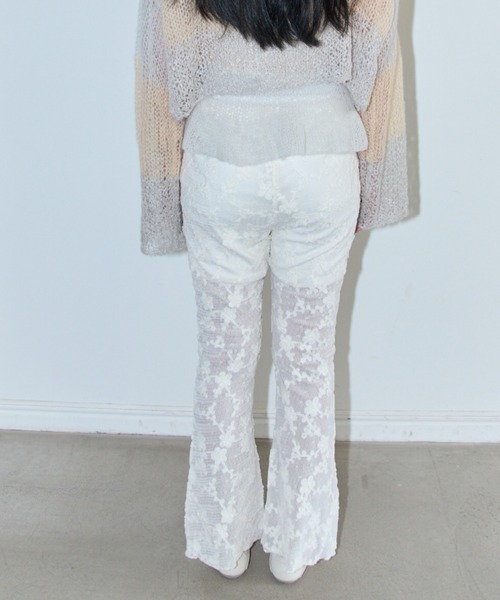 HONEY MI HONEY（ハニーミーハニー）の「molle embroidery lace flare pants（その他パンツ・レディース・オフホワイト/ホワイト/ブラック・FREE）」の12枚目の写真