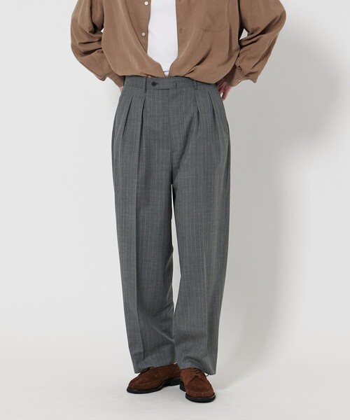 Steven Alan トロピカル ストライプ インツープリーツ トラウザーズ Steven Alan トロピカル ストライプ インツープリーツ