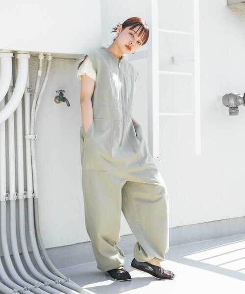 セール】フロントZIPジャンプスーツ（サロペット/オーバーオール