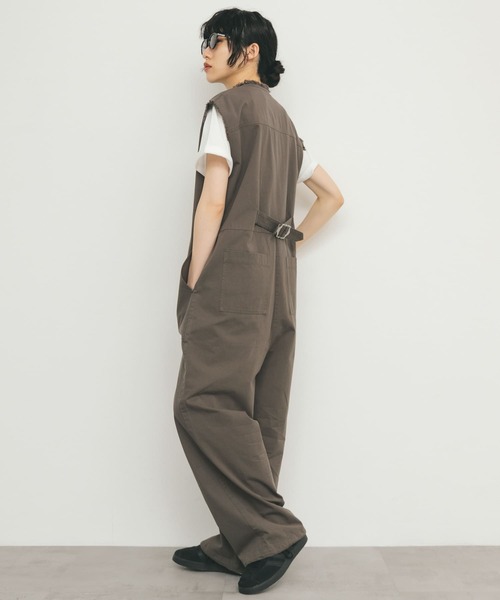 セール】フロントZIPジャンプスーツ（サロペット/オーバーオール