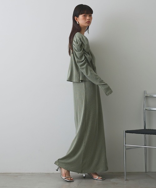 ELLEgirl（エルガール）の「パフスリーブカーディガンアンサンブルワンピース【ELLEgirl/エルガール】（ワンピース・レディース・イエロー/サックスブルー・FREE）」の12枚目の写真