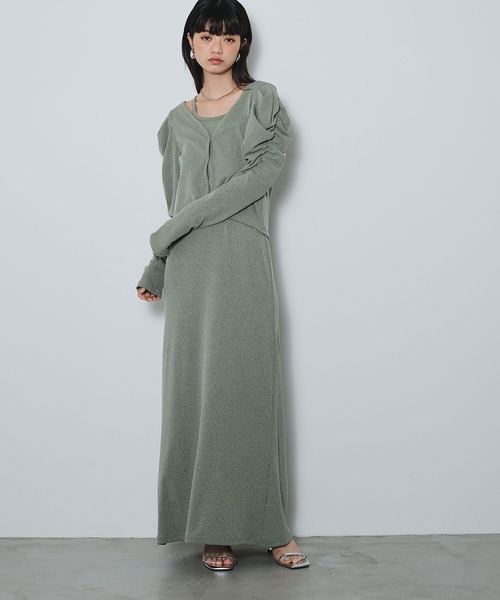 ELLEgirl（エルガール）の「パフスリーブカーディガンアンサンブルワンピース【ELLEgirl/エルガール】（ワンピース・レディース・イエロー/サックスブルー・FREE）」の19枚目の写真