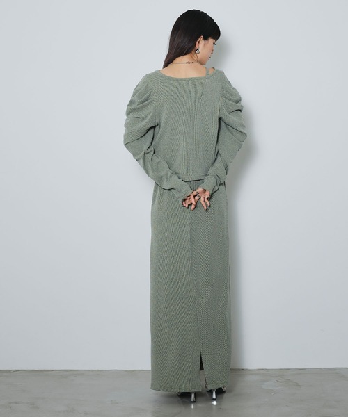 ELLEgirl（エルガール）の「パフスリーブカーディガンアンサンブルワンピース【ELLEgirl/エルガール】（ワンピース・レディース・イエロー/サックスブルー・FREE）」の22枚目の写真