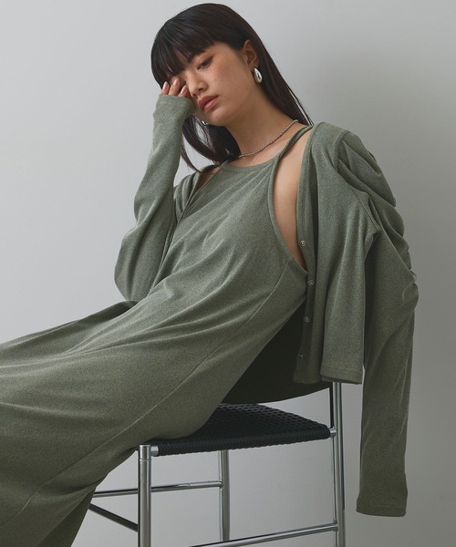 ELLEgirl（エルガール）の「パフスリーブカーディガンアンサンブルワンピース【ELLEgirl/エルガール】（ワンピース・レディース・イエロー/サックスブルー・FREE）」の15枚目の写真