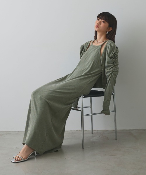 ELLEgirl（エルガール）の「パフスリーブカーディガンアンサンブルワンピース【ELLEgirl/エルガール】（ワンピース・レディース・イエロー/サックスブルー・FREE）」の16枚目の写真