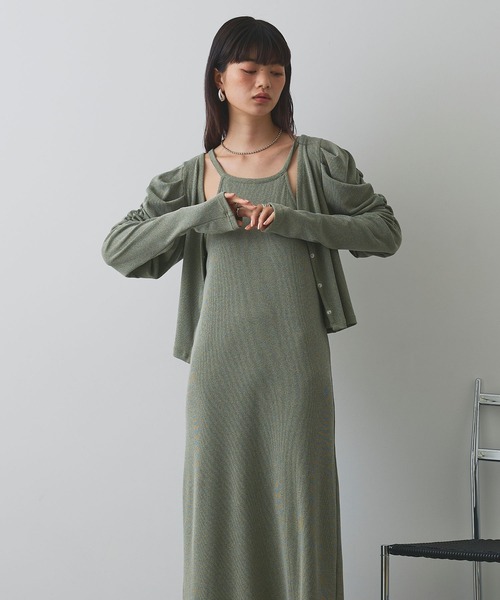 ELLEgirl（エルガール）の「パフスリーブカーディガンアンサンブルワンピース【ELLEgirl/エルガール】（ワンピース・レディース・イエロー/サックスブルー・FREE）」の18枚目の写真