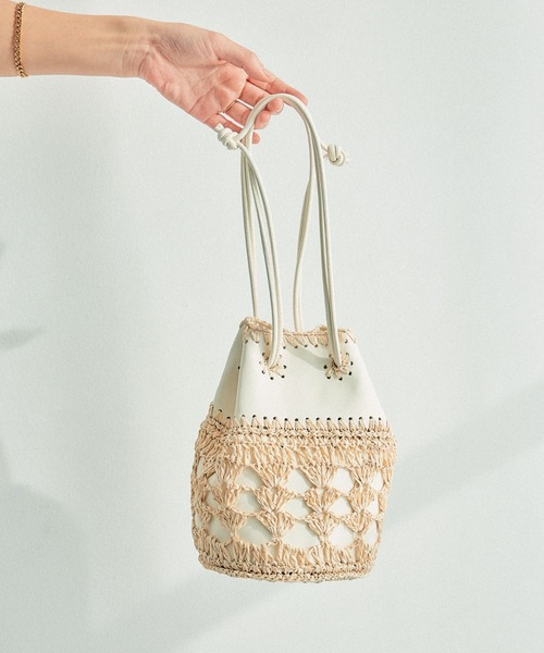 ミユ様 LEPSIM（レプシィム）の「フェイクレザー＊マクラメコンビバッグ