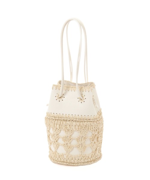 ミユ様 LEPSIM（レプシィム）の「フェイクレザー＊マクラメコンビバッグ