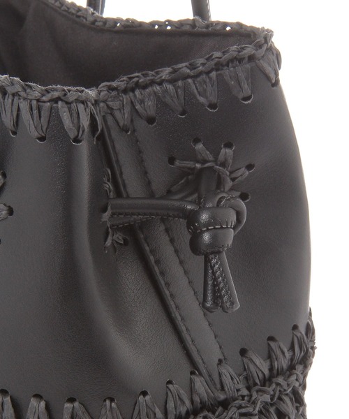 LEPSIM（レプシィム）の「フェイクレザー＊マクラメコンビバッグ