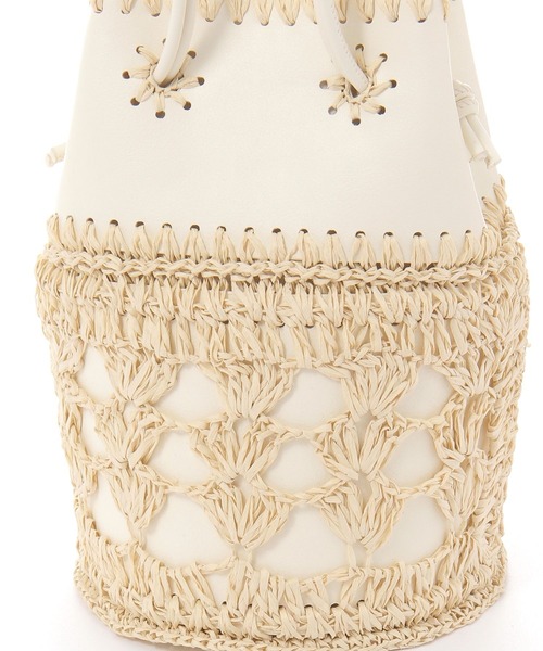 ミユ様 LEPSIM（レプシィム）の「フェイクレザー＊マクラメコンビバッグ