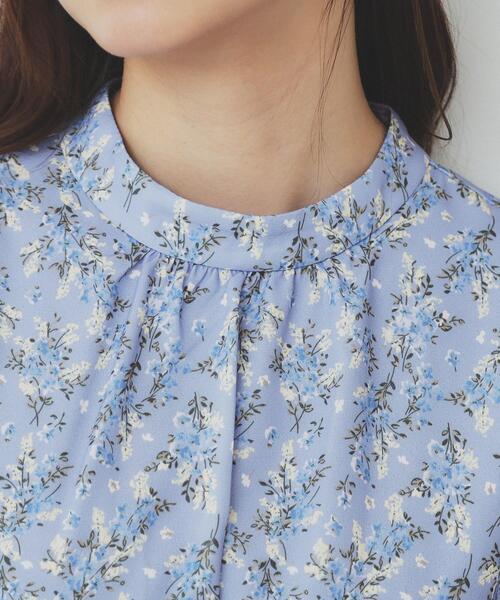 index（インデックス）の「スタンドネック小花柄ワンピース【洗濯機洗い可/イージーアイロン】（ワンピース・レディース・ピンク系5/パープル系1/ネイビー系・36/42/40/38）」の19枚目の写真