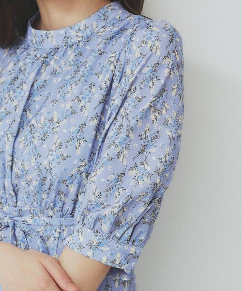 index（インデックス）の「スタンドネック小花柄ワンピース【洗濯機洗い可/イージーアイロン】（ワンピース・レディース・ピンク系5/パープル系1/ネイビー系・36/42/40/38）」の21枚目の写真